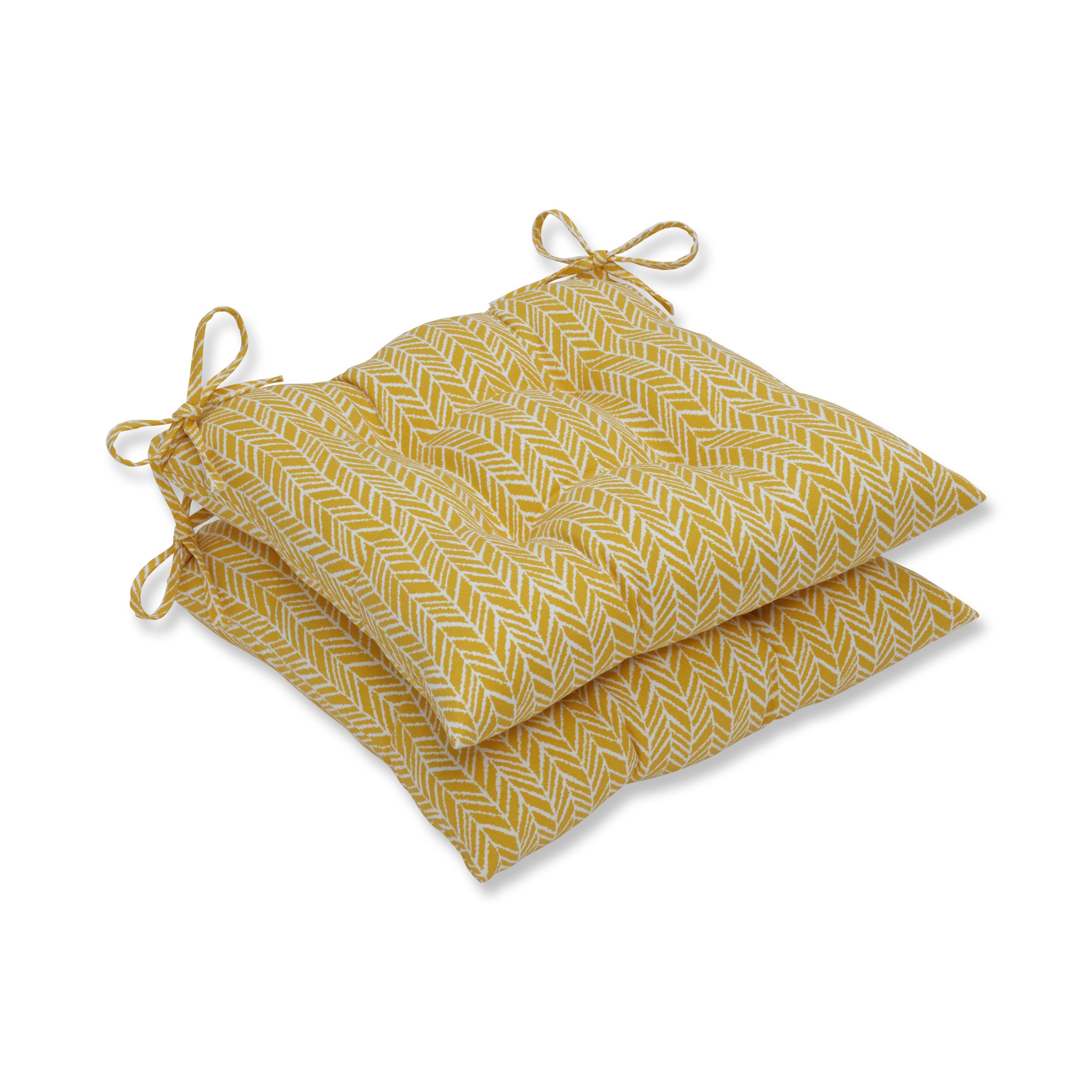 Herringbone Egg Yolk Tufted Seat Cushions