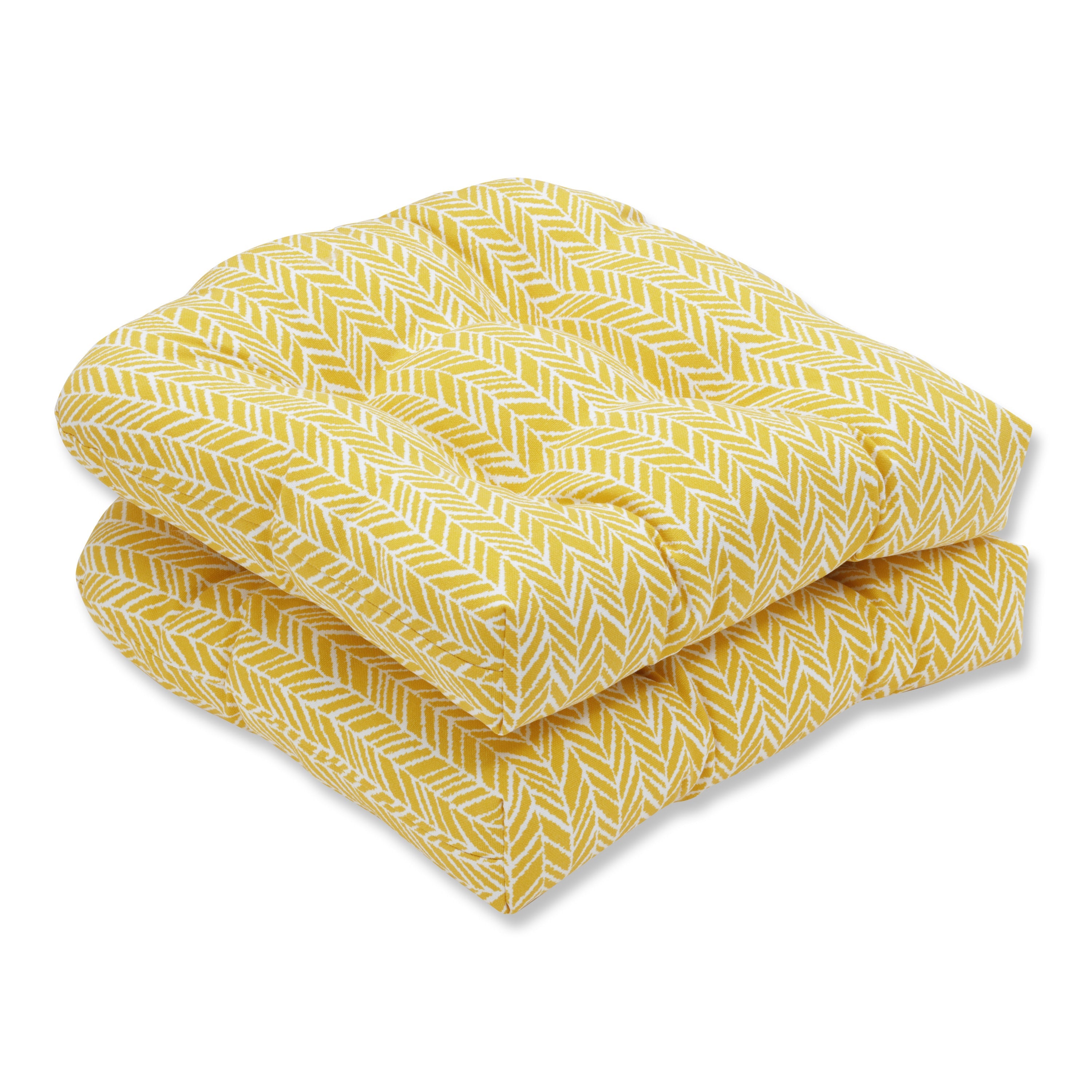 Herringbone Egg Yolk Wicker Seat Cushion (Set Of 2)