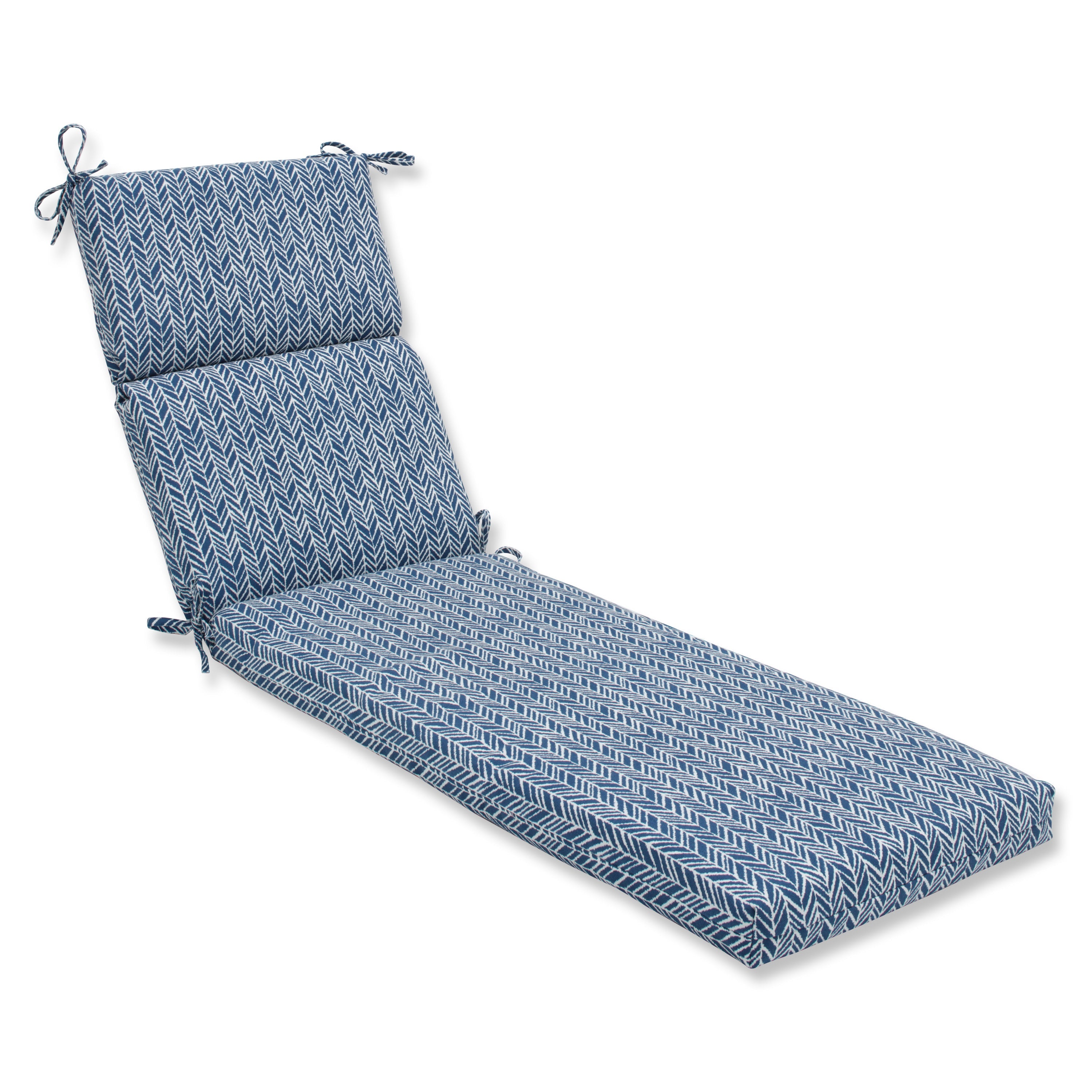 Herringbone Ink Blue Chaise Lounge Cushion