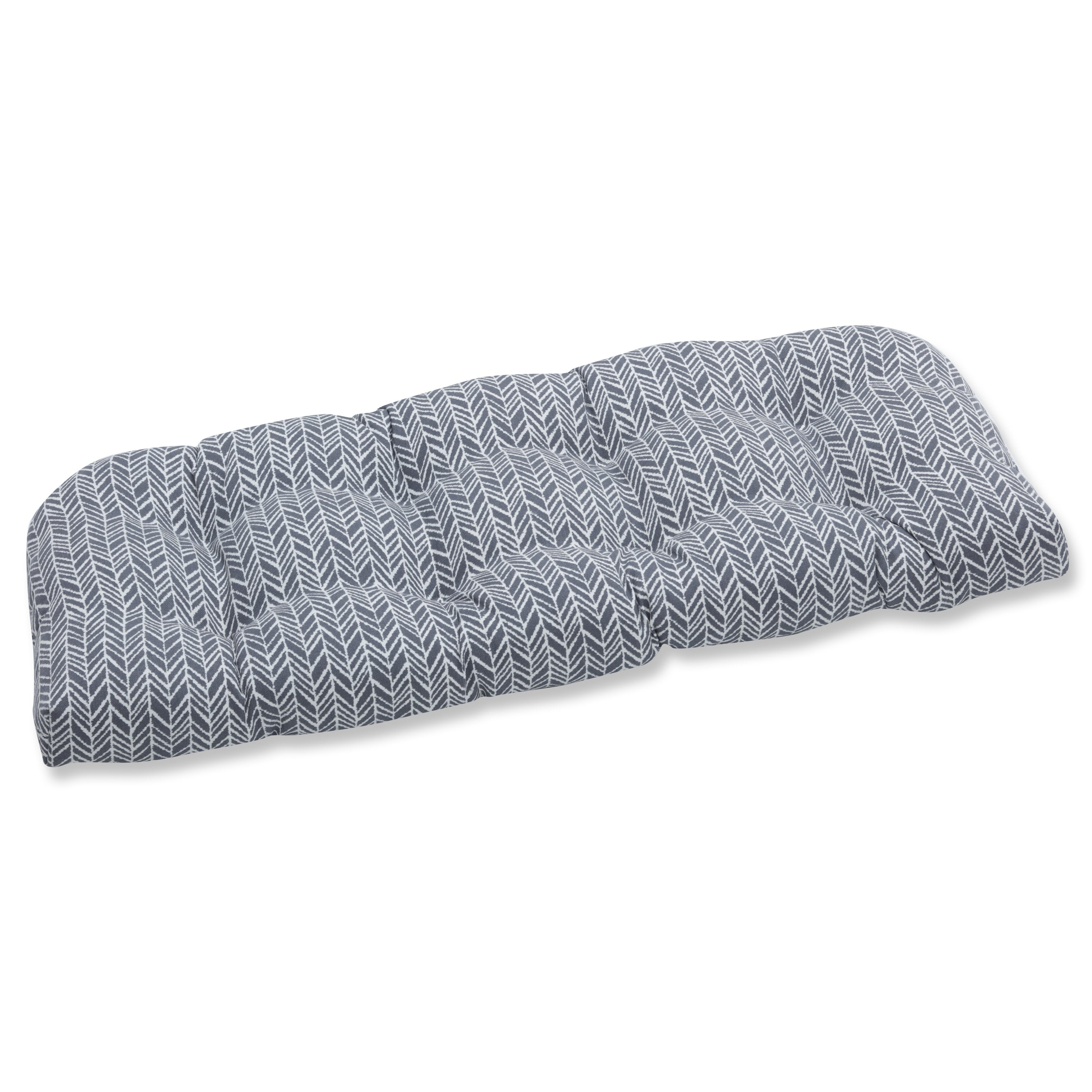 Herringbone Slate Wicker Loveseat Cushion
