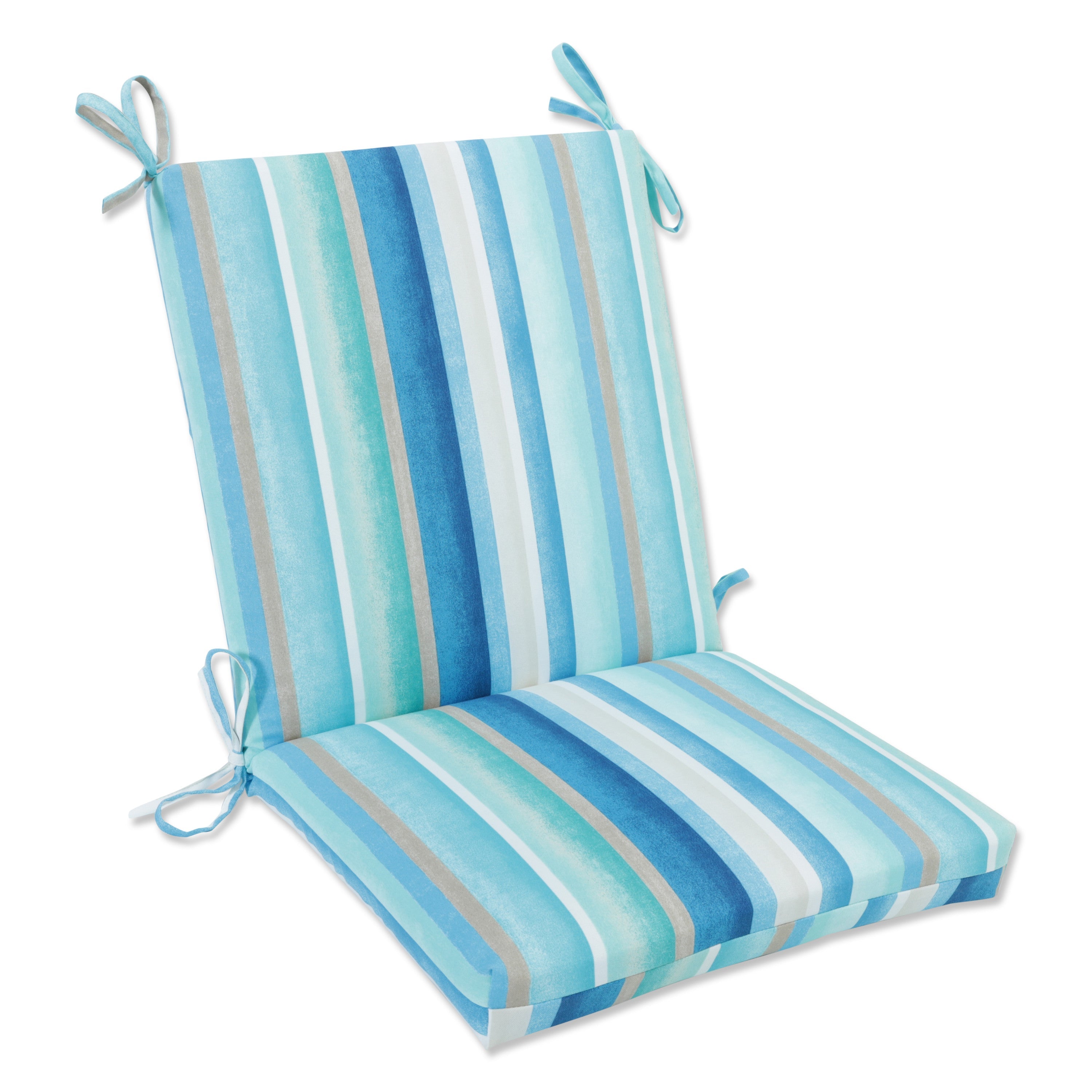 Dina Seaside Blue Squared Corners Chair Cushion
