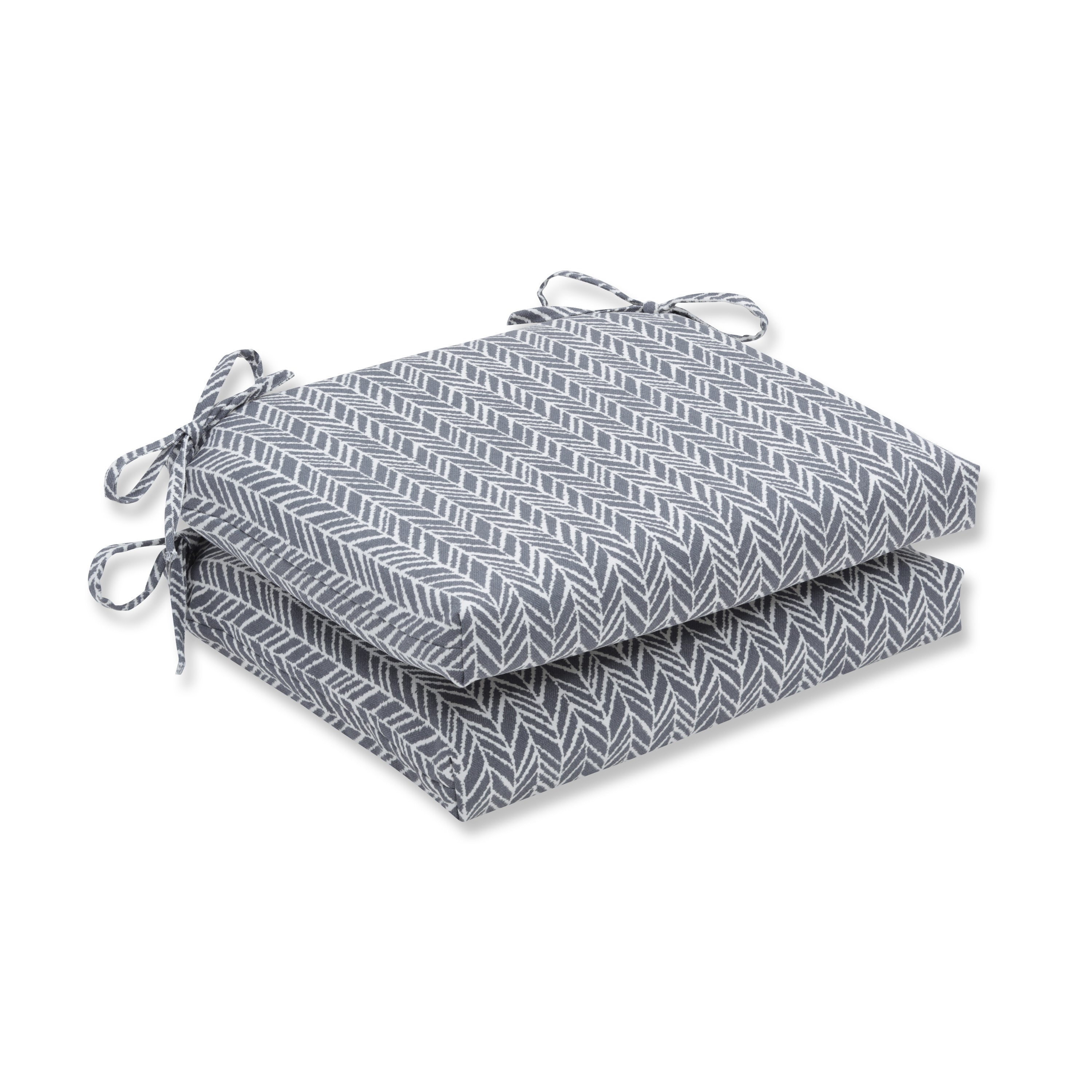 Herringbone Slate Squared Corners Seat Cushion (Set Of 2)