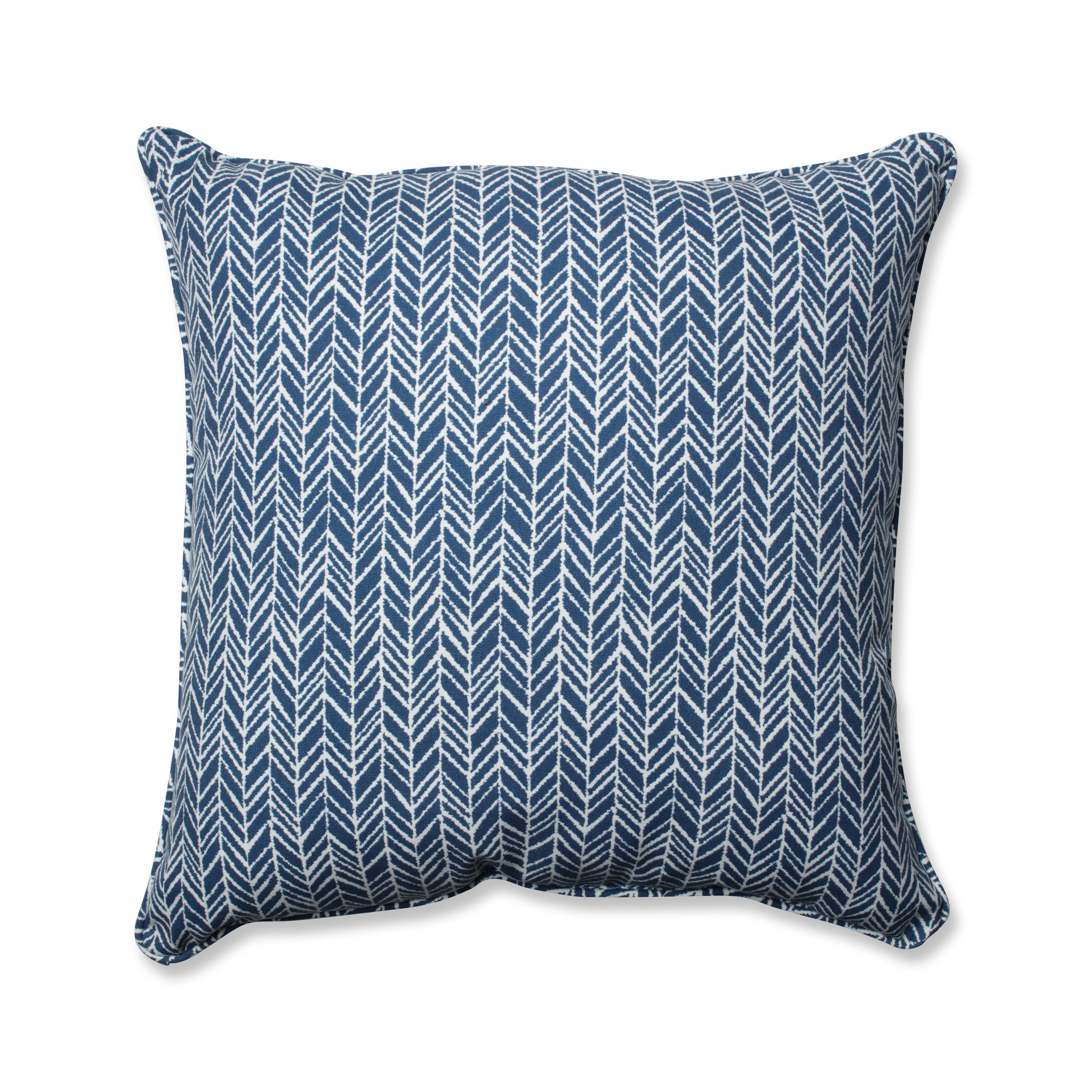 Herringbone Ink Blue 25-Inch Floor Pillow