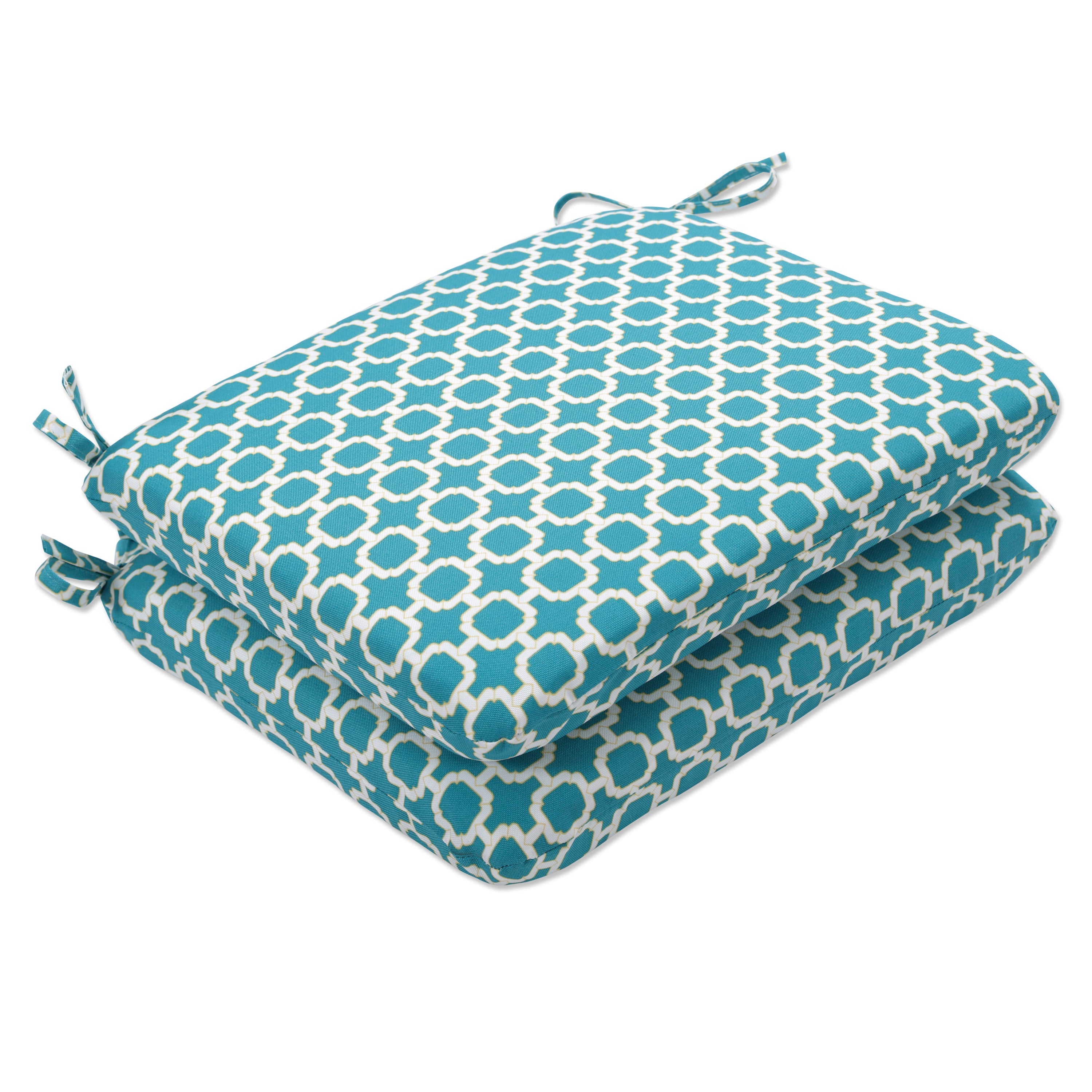 Hockley Teal Rounded Corners Seat Cushion (Set Of 2)