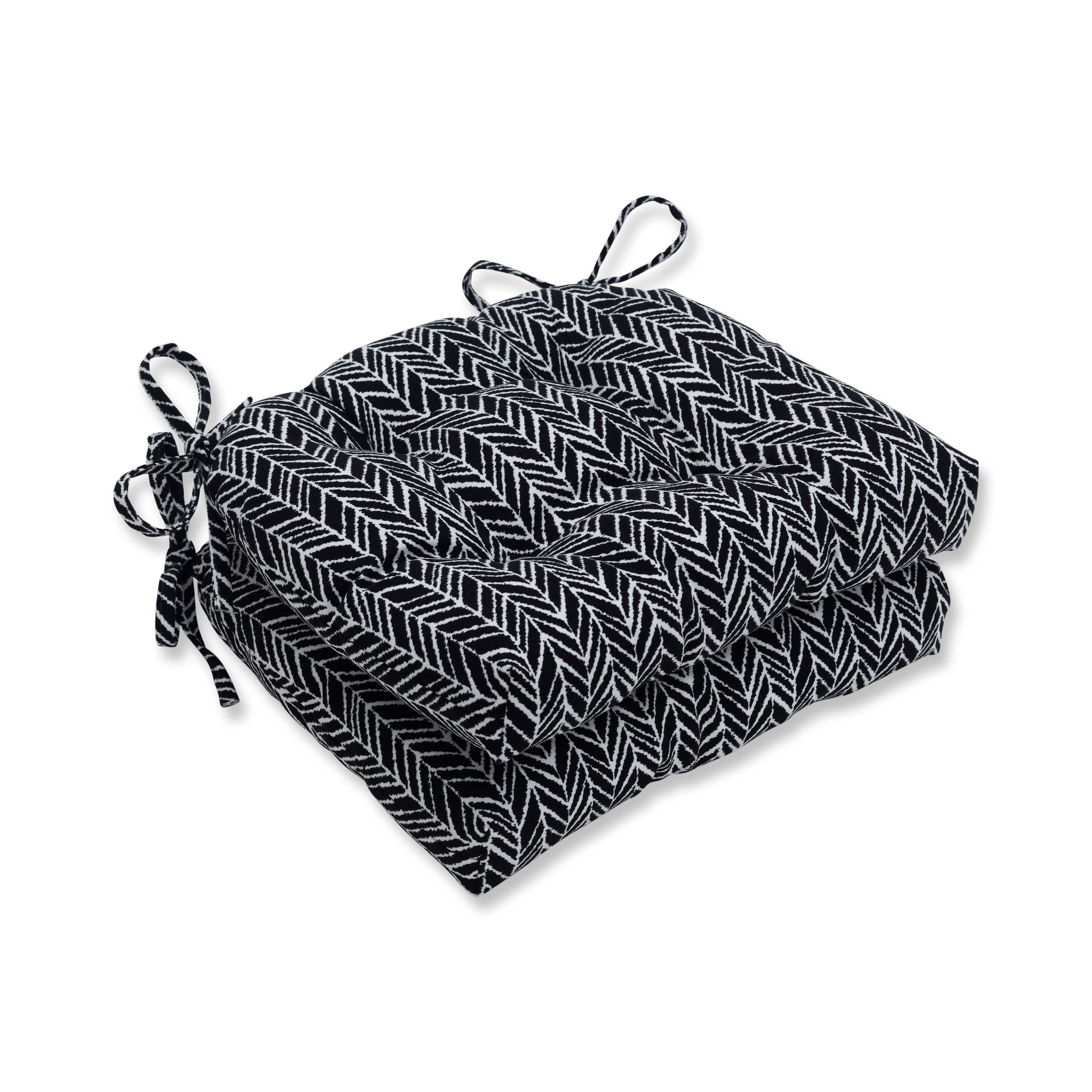 Herringbone Night Outdoor Deluxe Tufted Chairpad (Set Of 2)