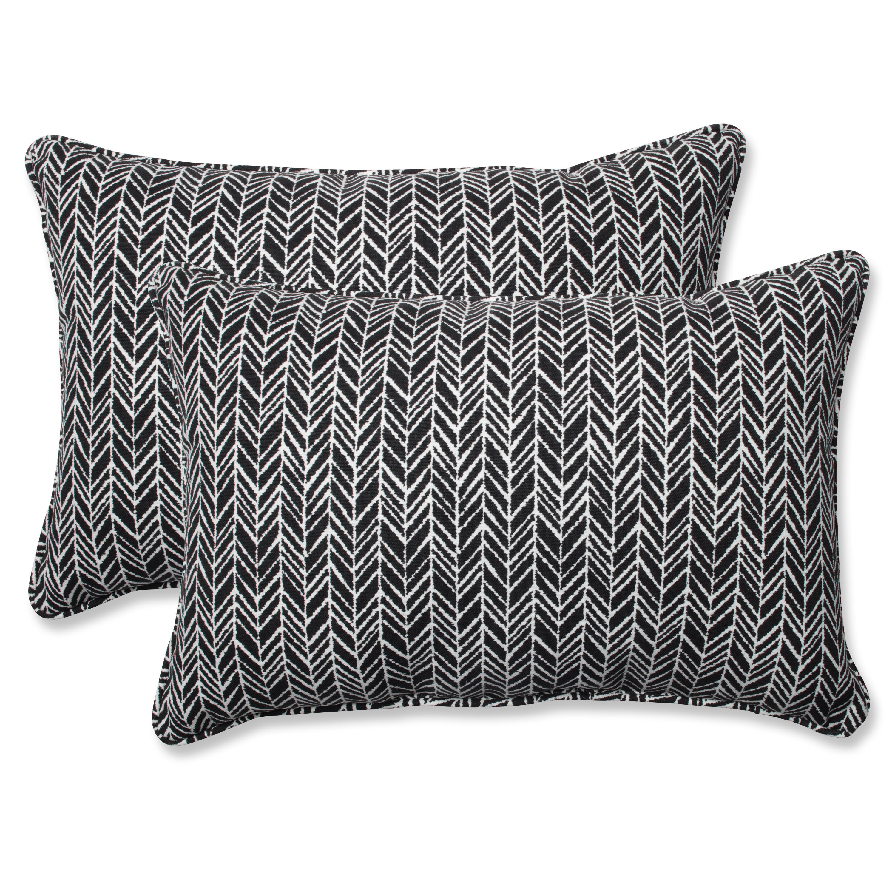 Herringbone Night Over-Sized Rectangular Throw Pillow (Set Of 2)