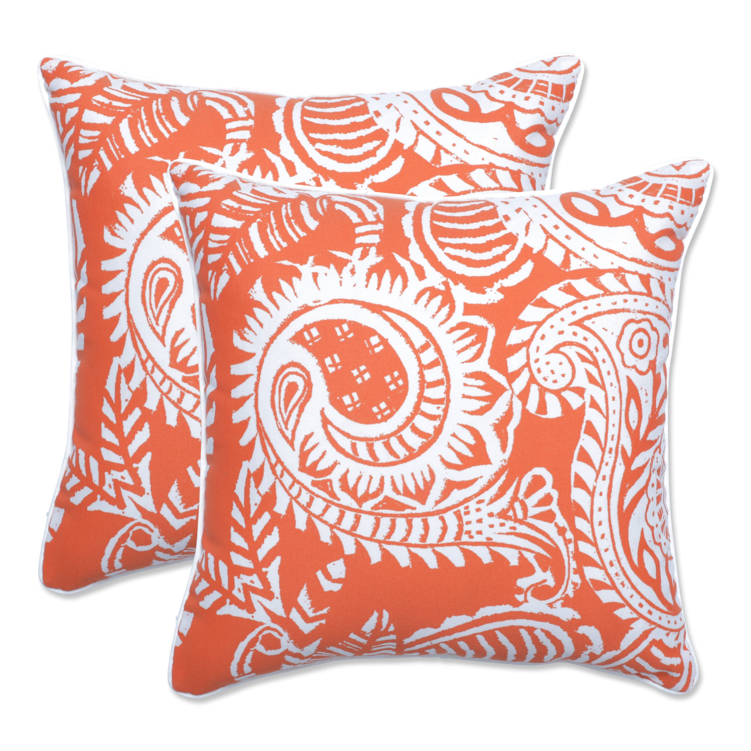 Addie Terra Cotta 16.5-Inch Throw Pillow (Set of 2)