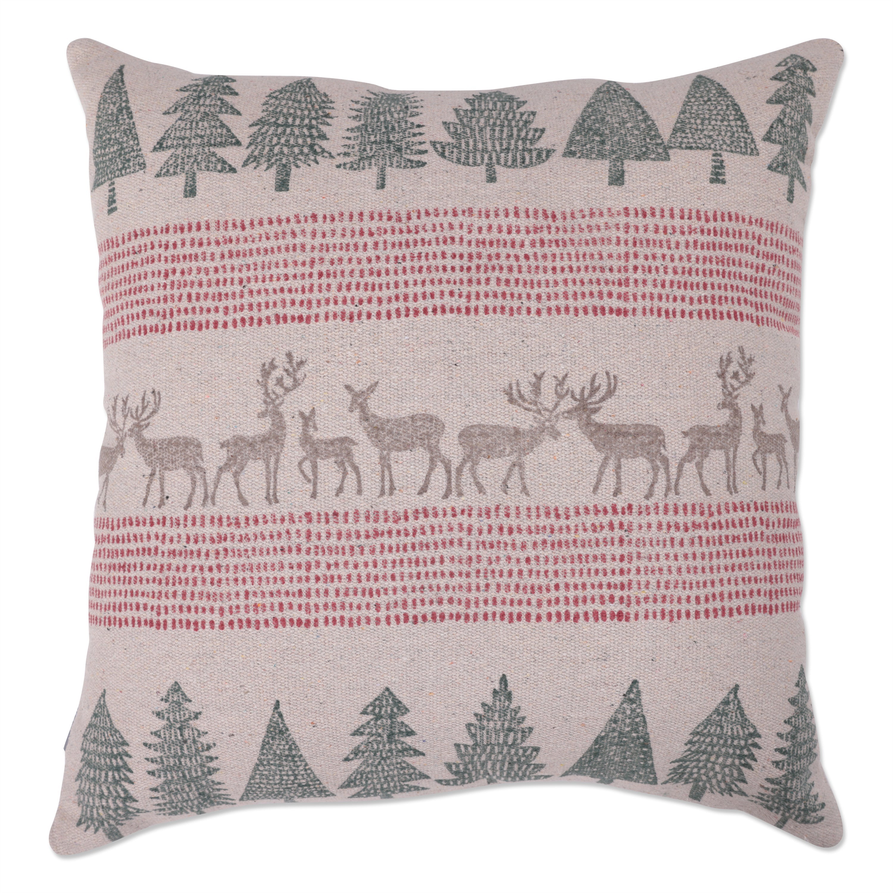 Christmas/Holiday Throw Pillow in Woodland Forest Natural, 20" x 20"