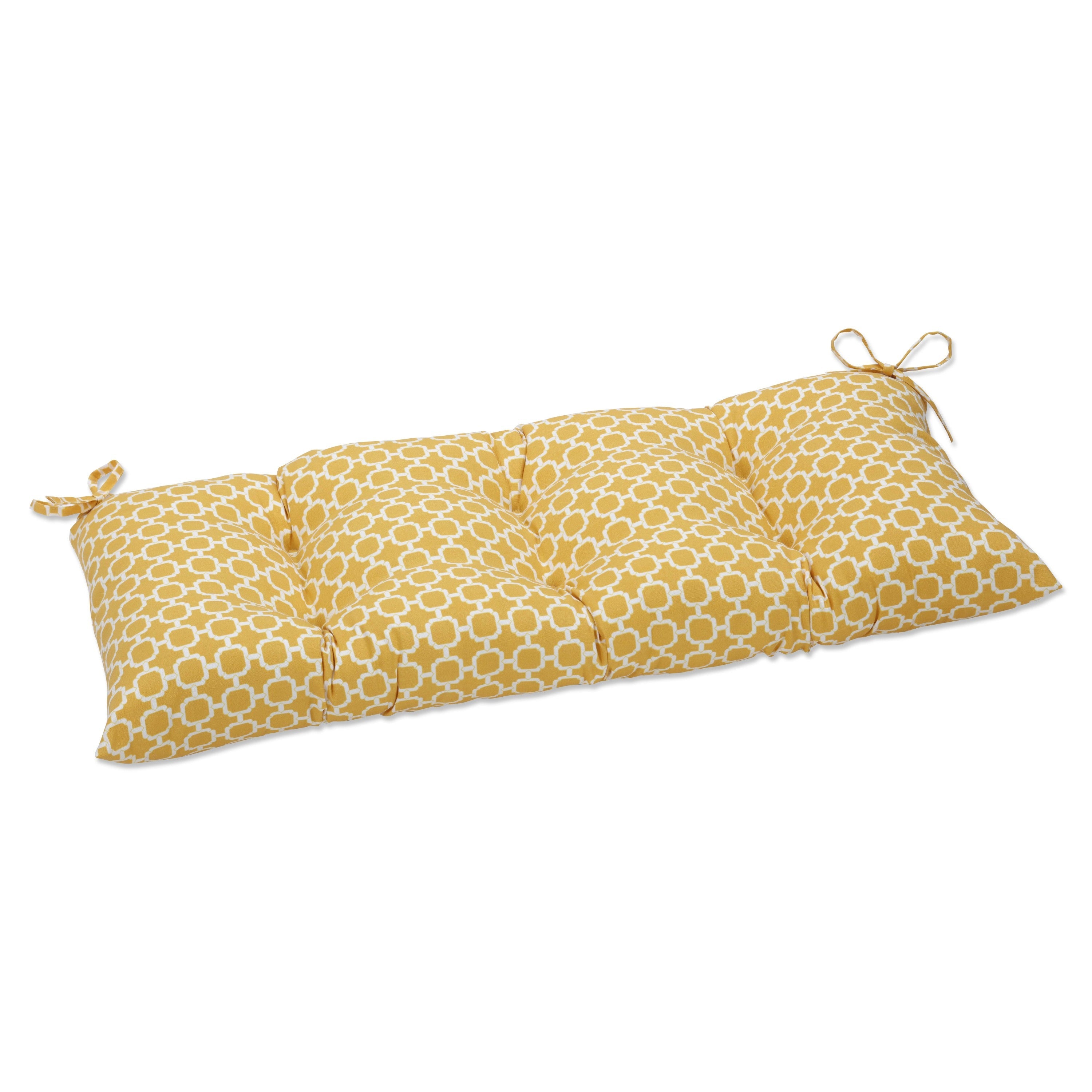 Hockley Yellow Tufted Bench/Swing Cushion