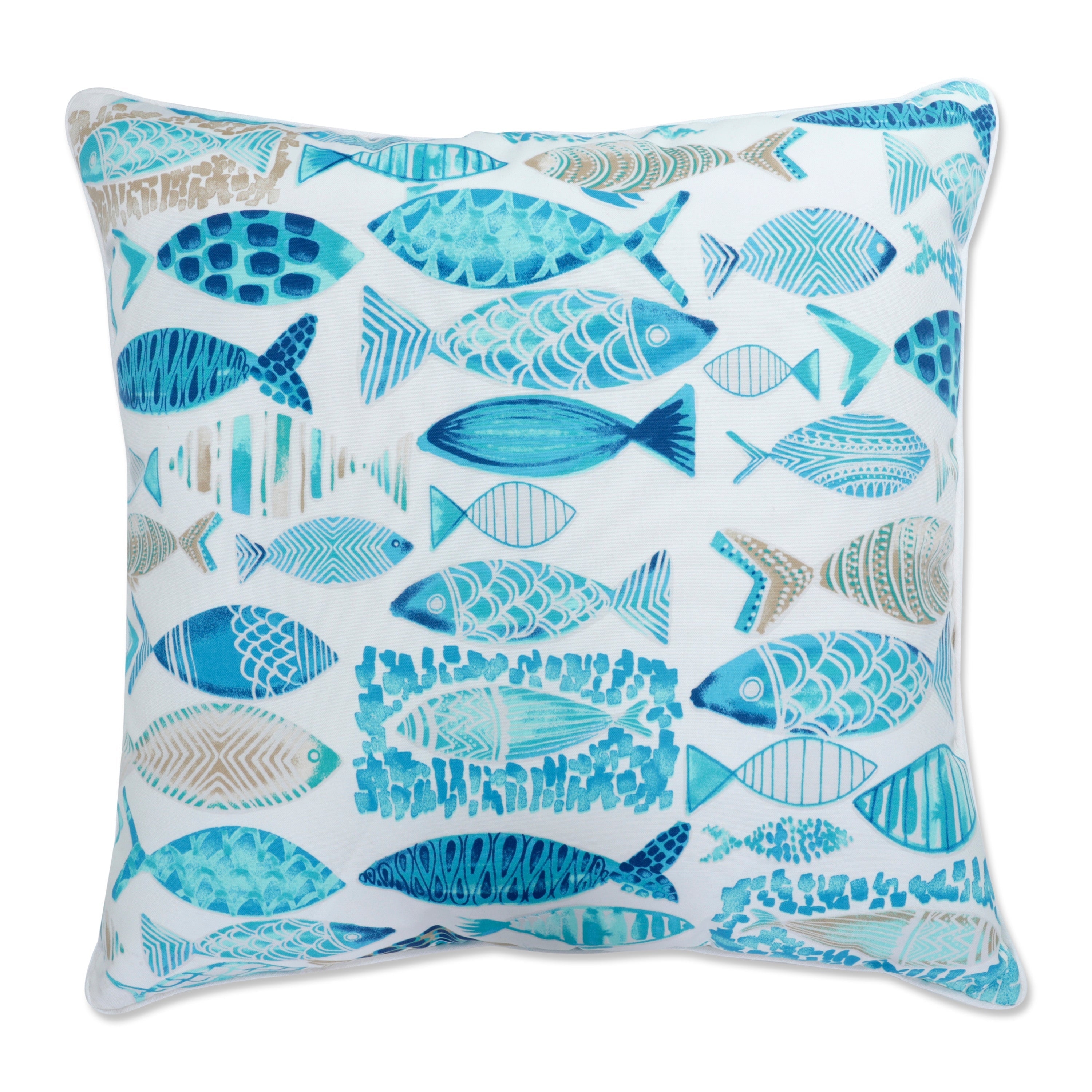 Hooked Seaside Blue 25-inch Floor Pillow