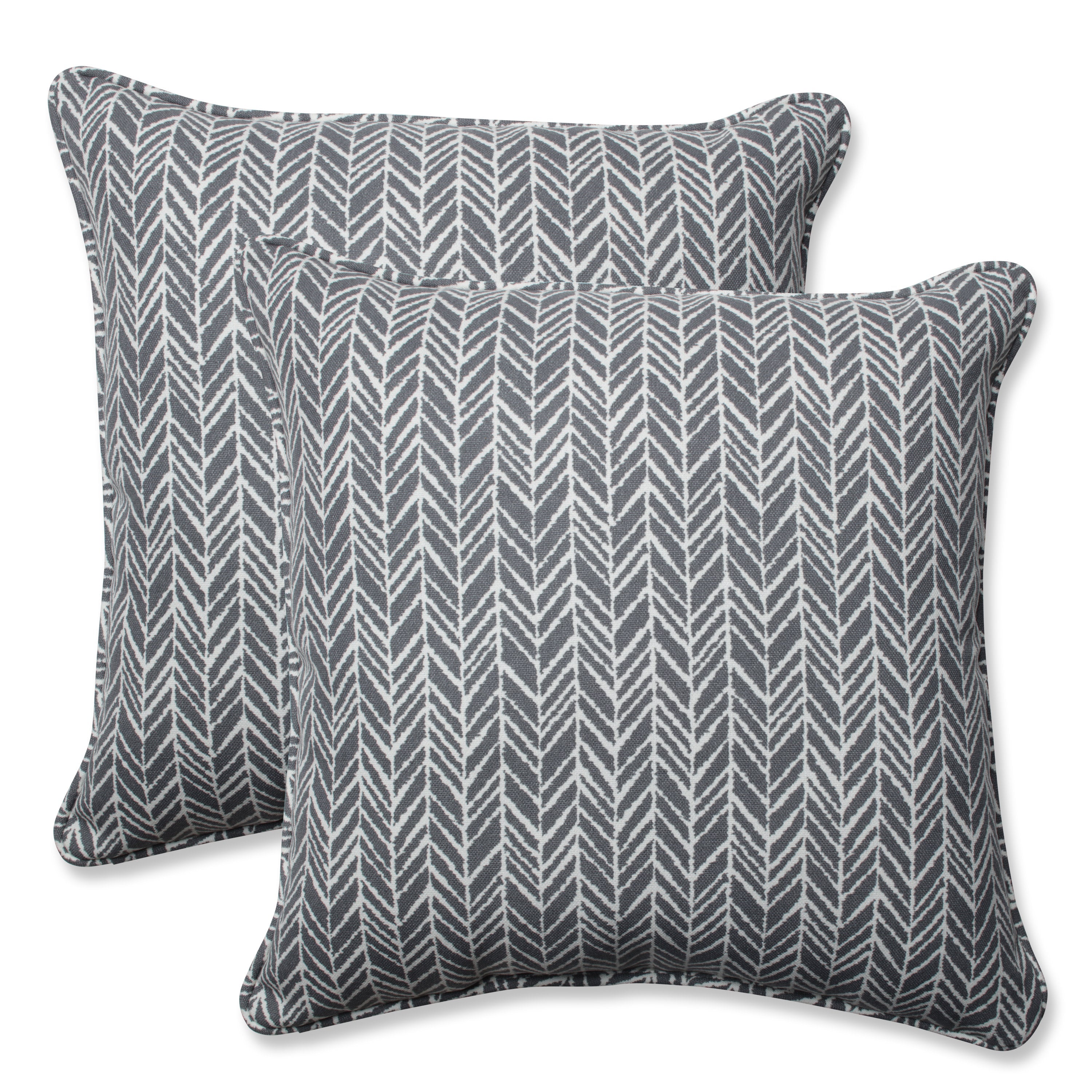 Herringbone Slate 18.5-Inch Throw Pillow (Set Of 2)