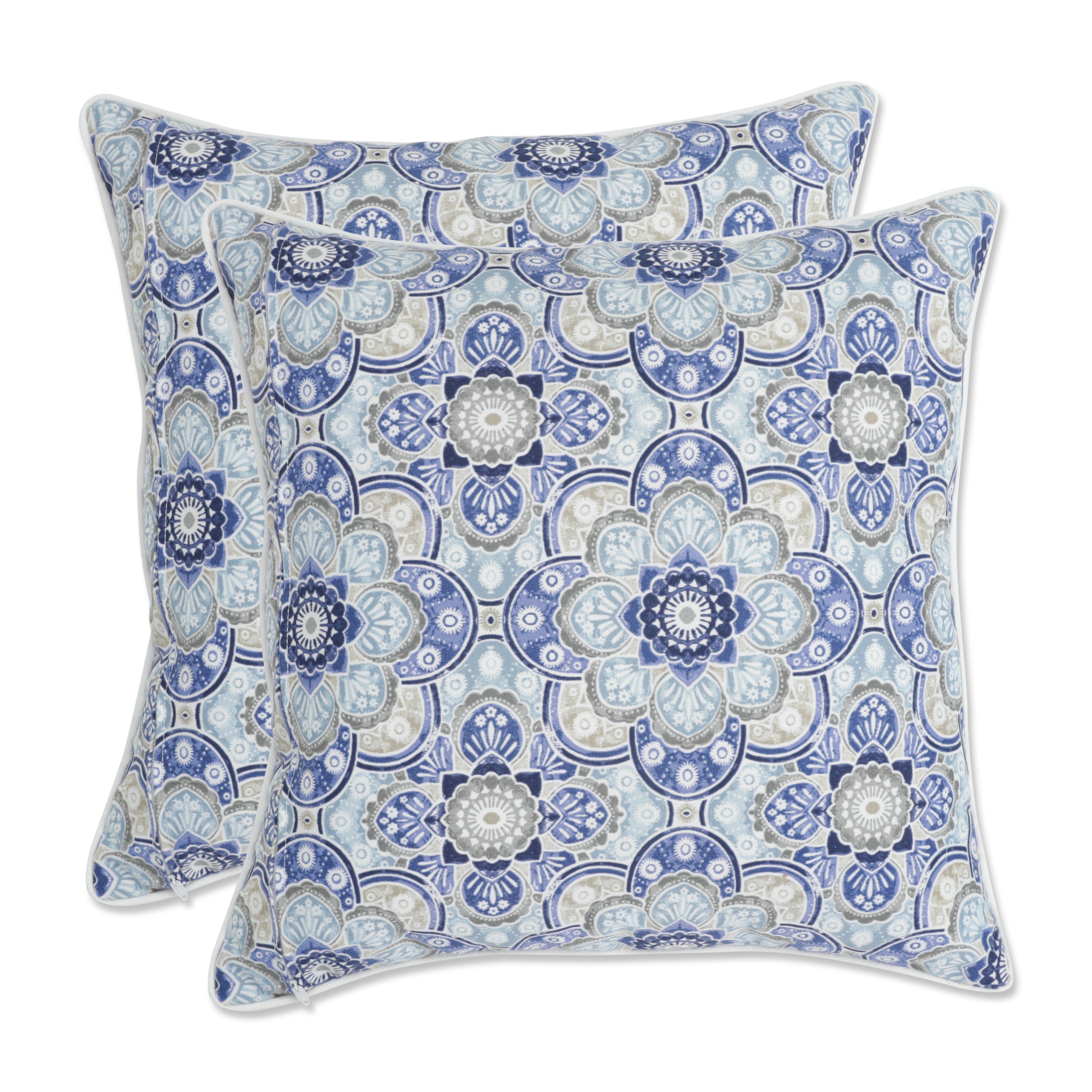 Keyzu Medallion Mariner 18.5-inch Throw Pillow (Set of 2)