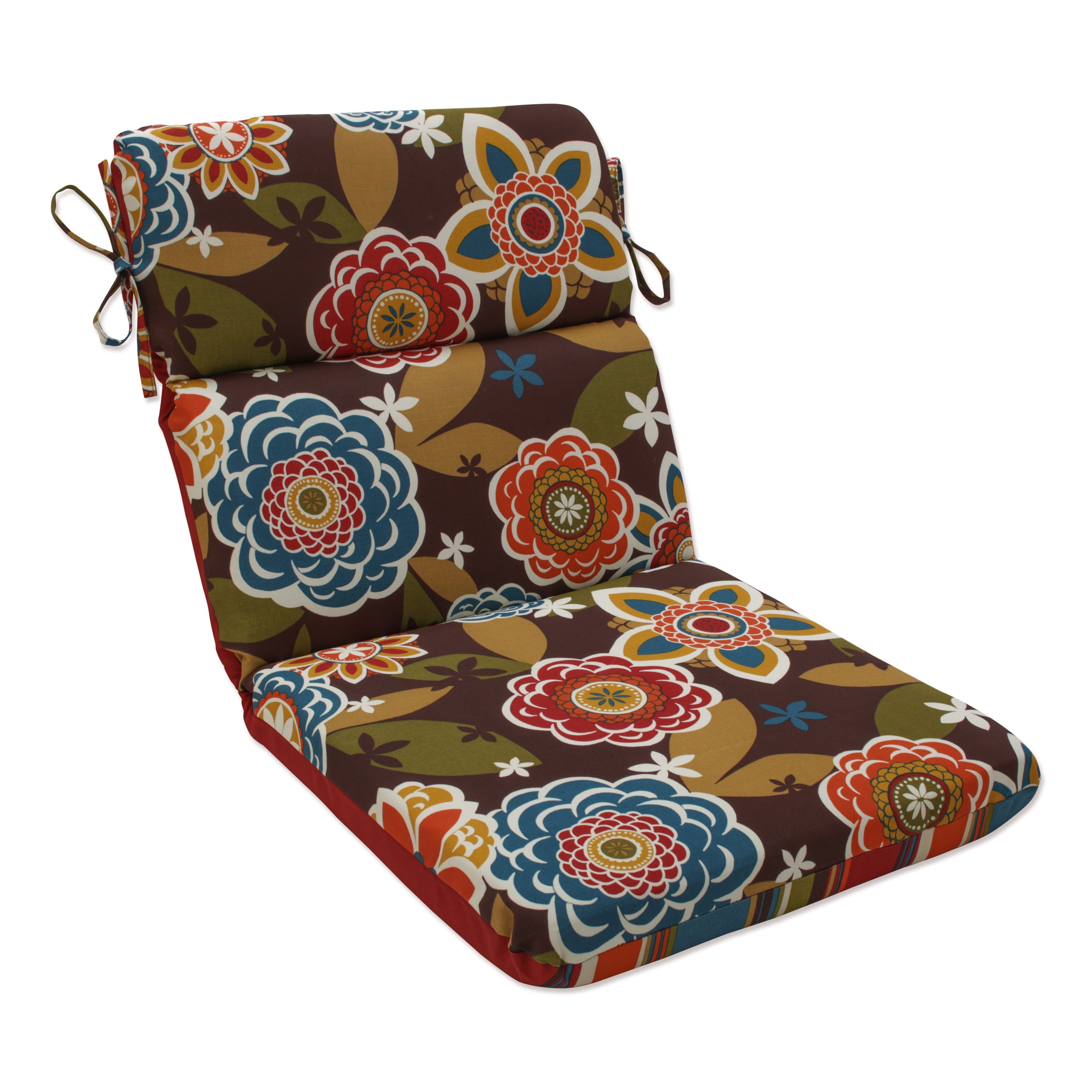 Outdoor/Indoor Annie/Westport Chocolate Rounded Corners Chair Cushion