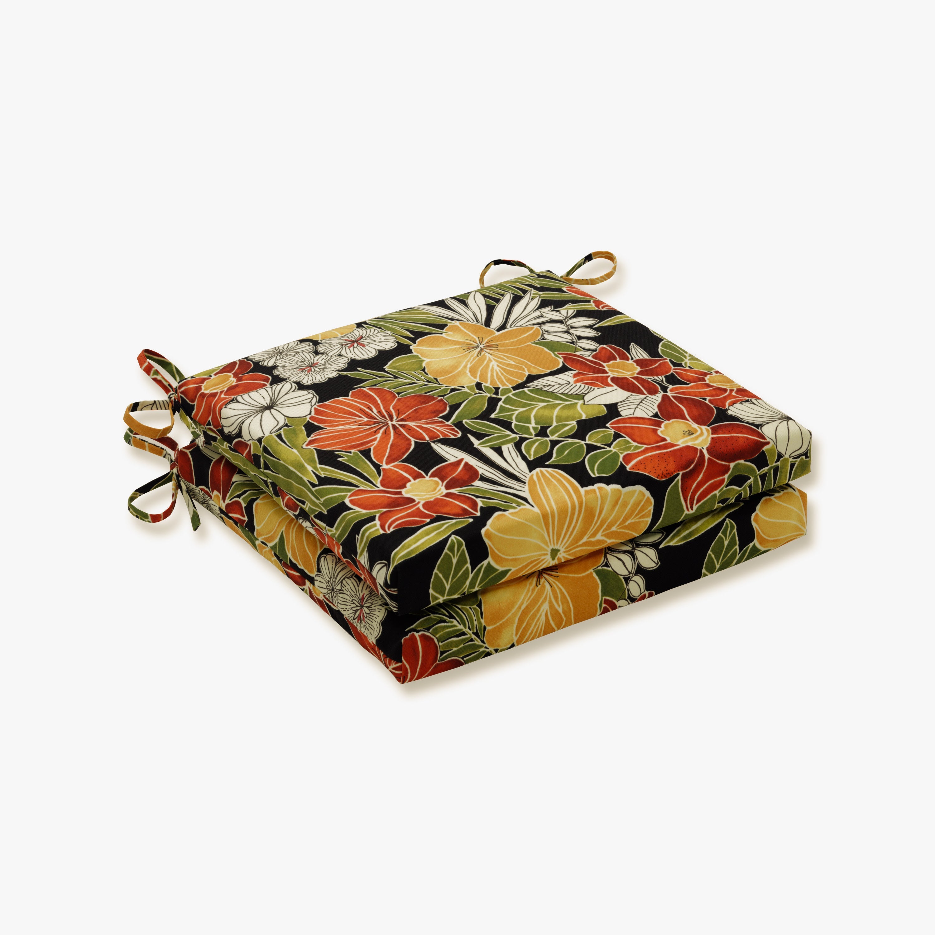 Outdoor/Indoor Clemens Noir Squared Corners Seat Cushion 20x20x3 (Set of 2)