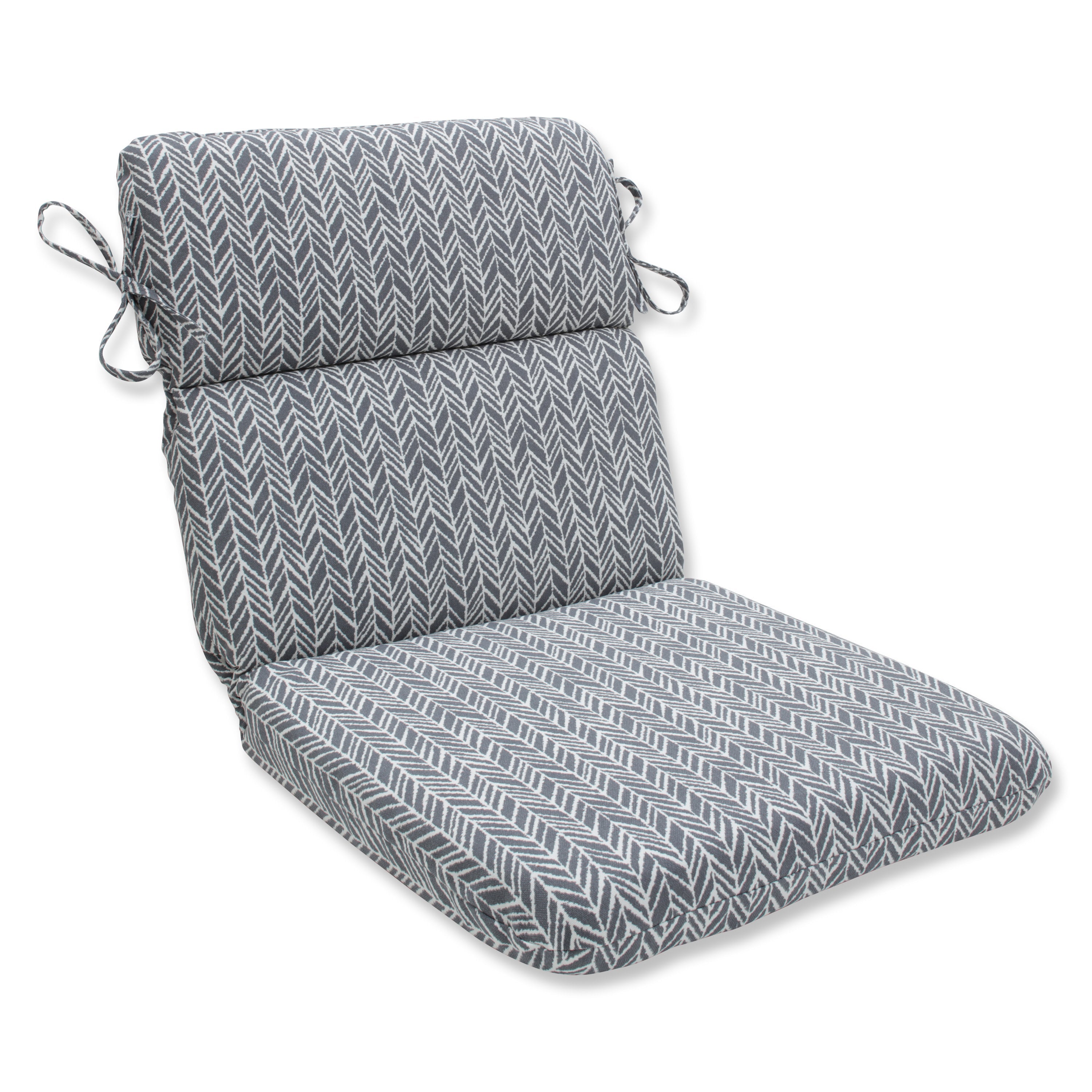 Herringbone Slate Rounded Corners Chair Cushion