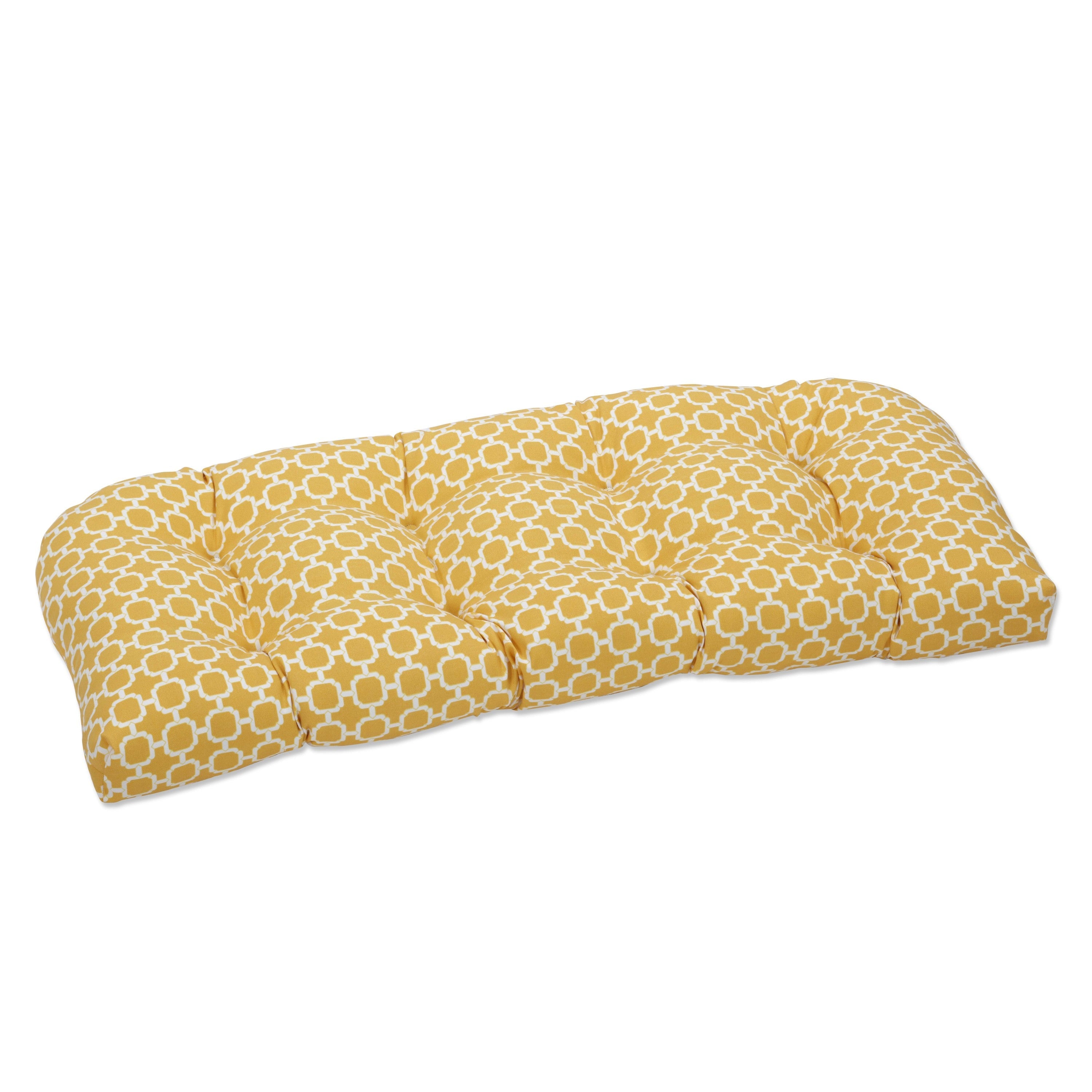 Hockley Yellow Wicker Loveseat Cushion