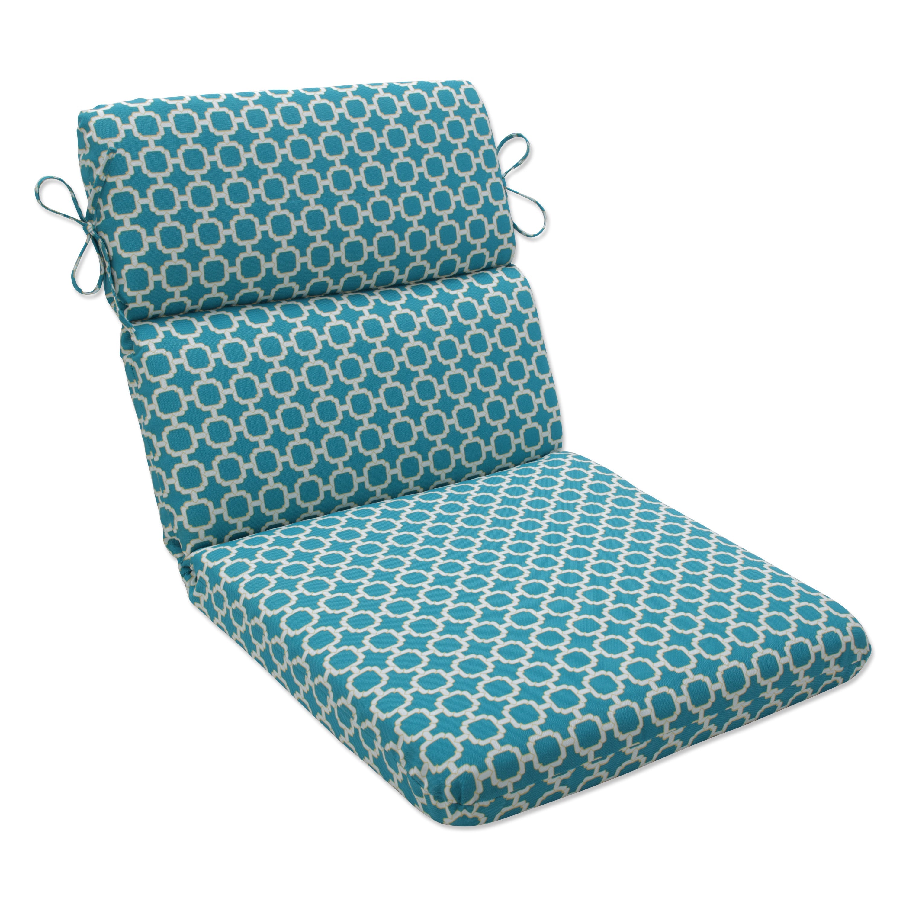 Hockley Teal Rounded Corners Chair Cushion