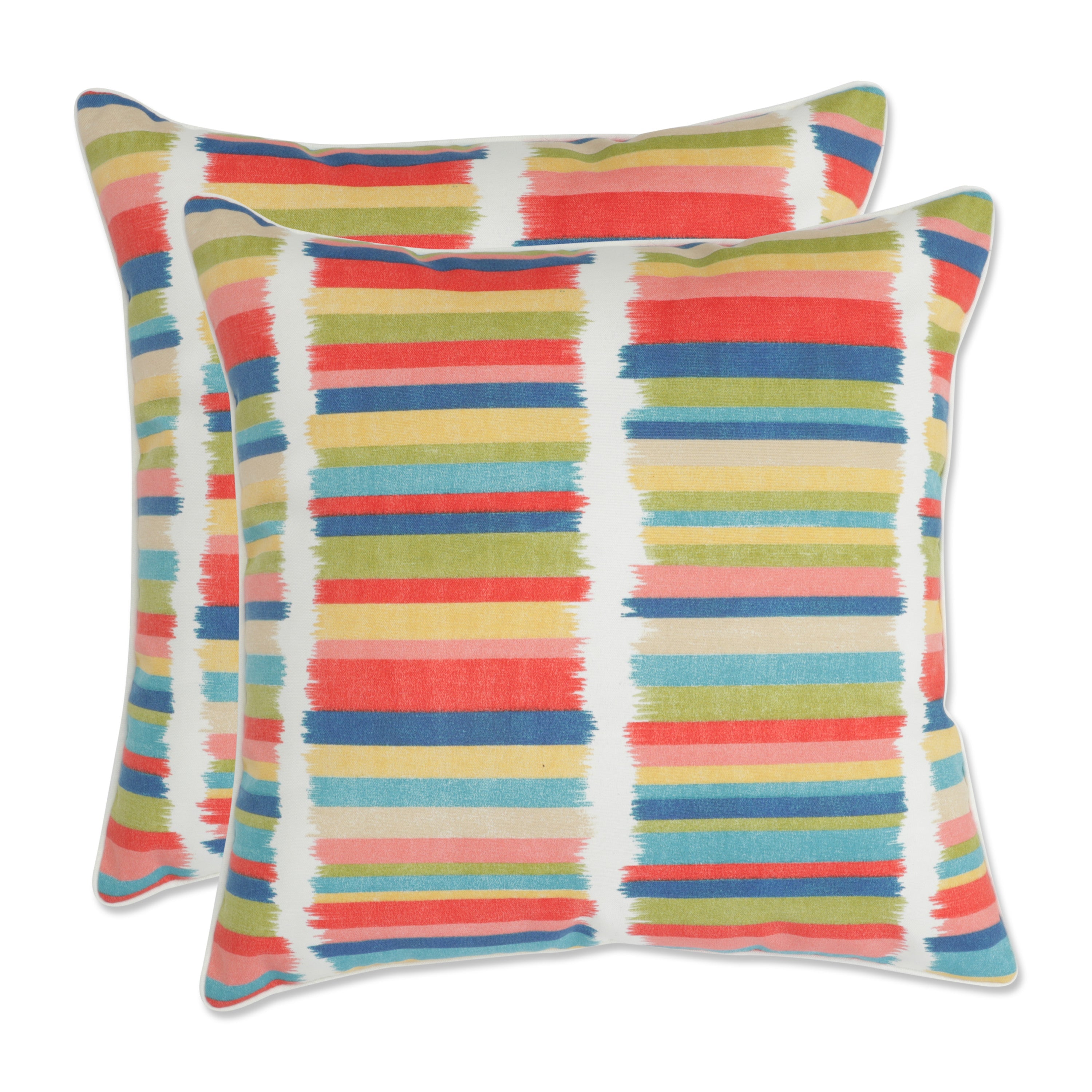Solar Stripe Fruit Punch 16.5-inch Throw Pillow (Set of 2)