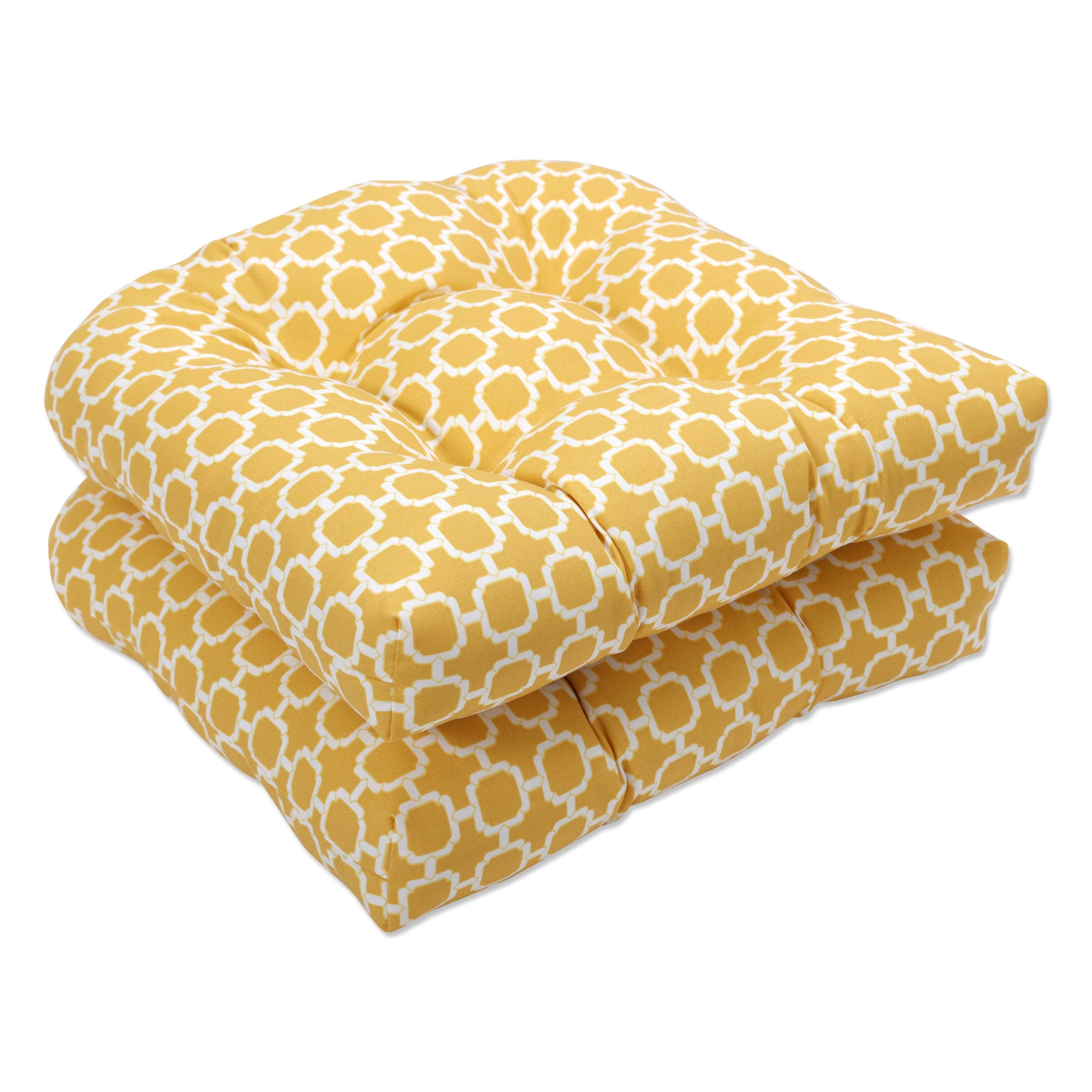Hockley Yellow Wicker Seat Cushion (Set Of 2)