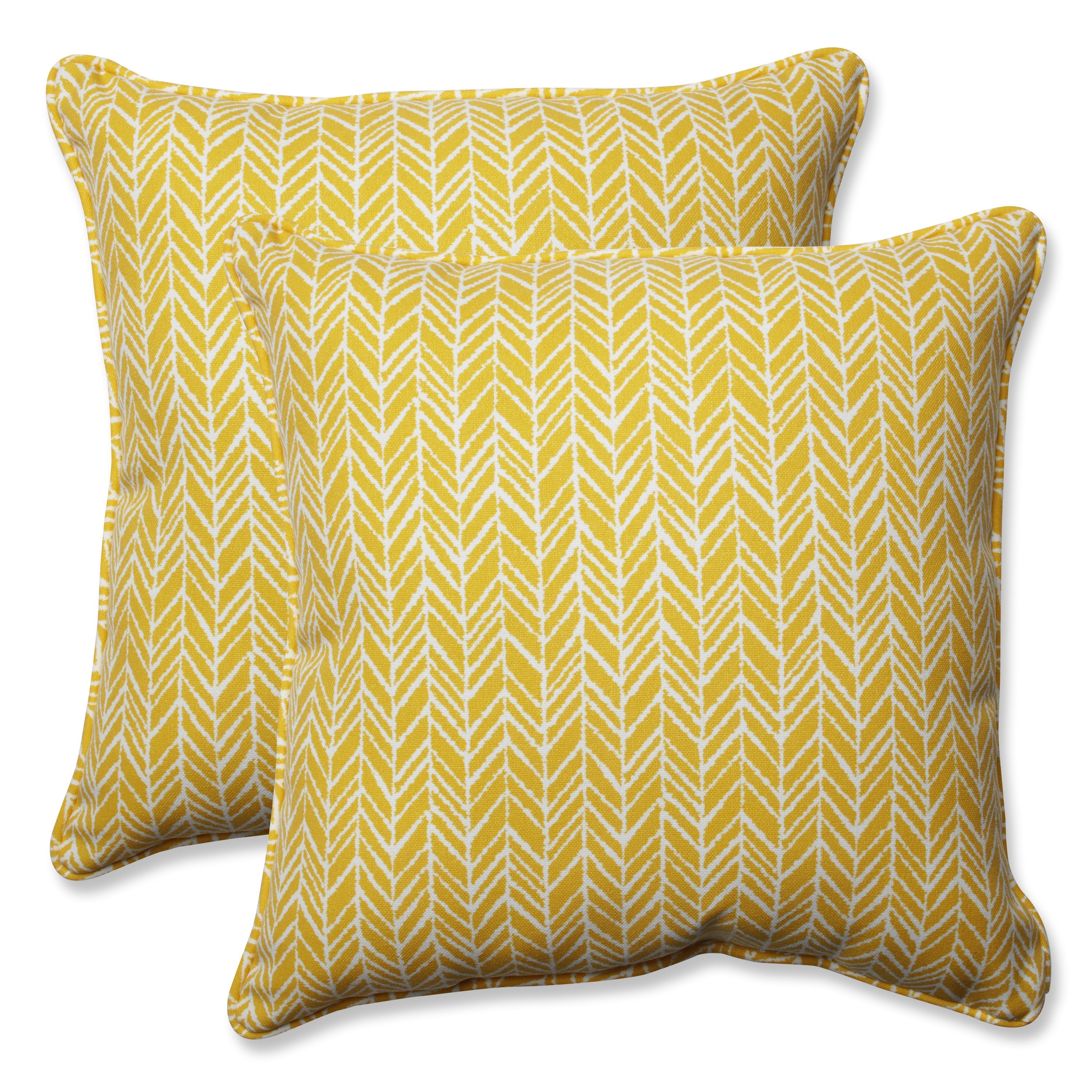 Herringbone Egg Yolk 18.5-Inch Throw Pillow (Set Of 2)