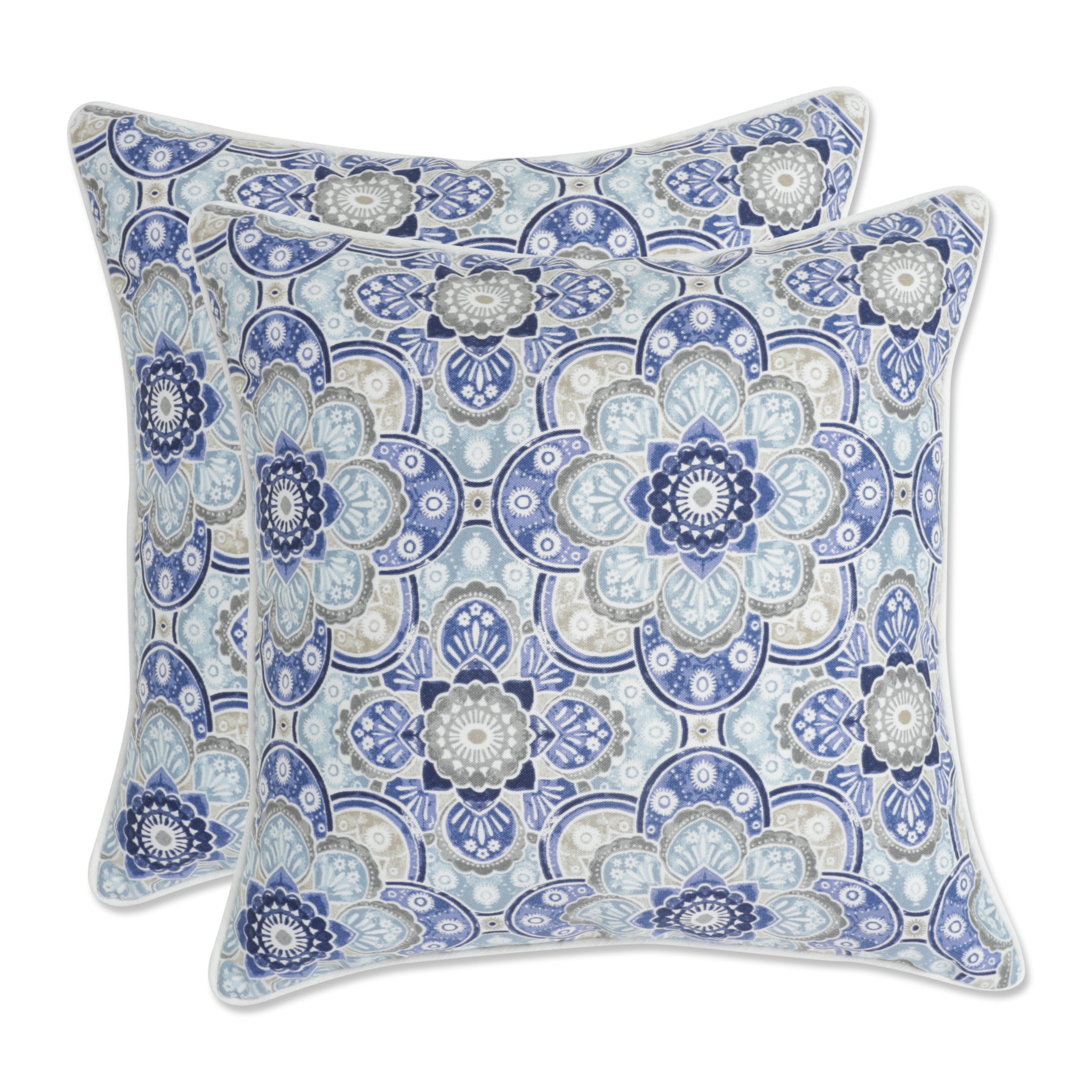Keyzu Medallion Mariner 16.5-inch Throw Pillow (Set of 2)