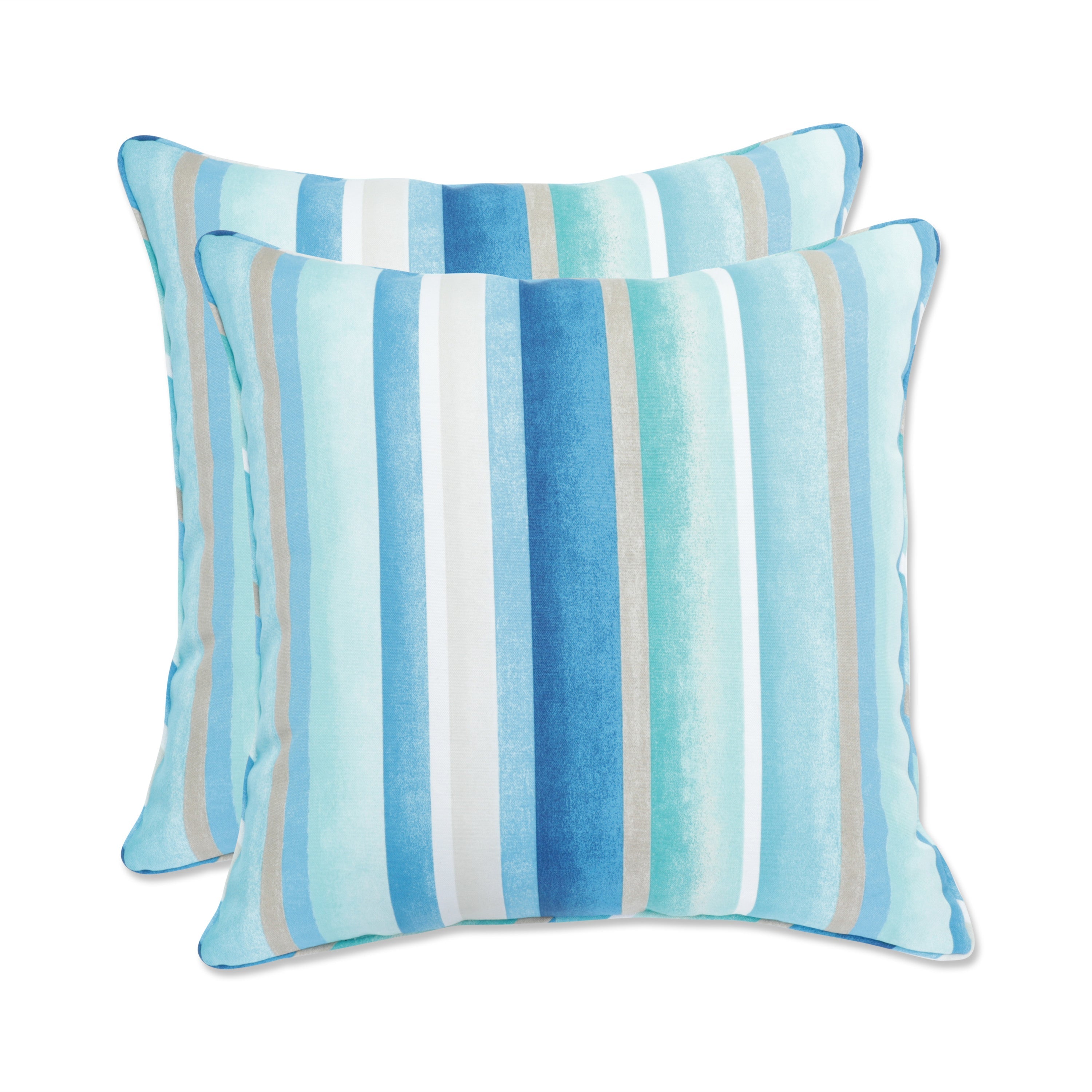 Dina Seaside Blue 18.5-inch Throw Pillow (Set of 2)