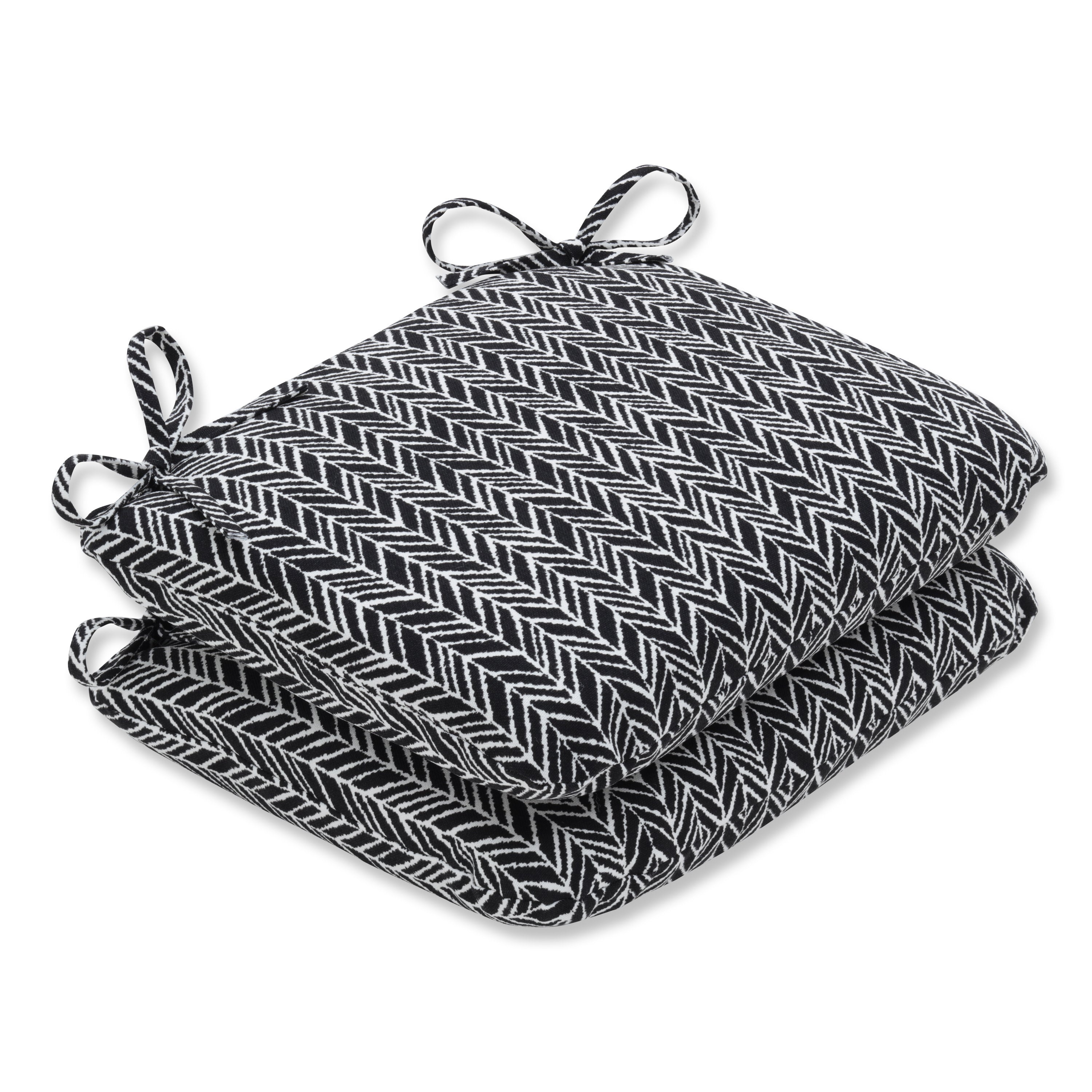 Herringbone Night Rounded Corners Seat Cushion (Set Of 2)