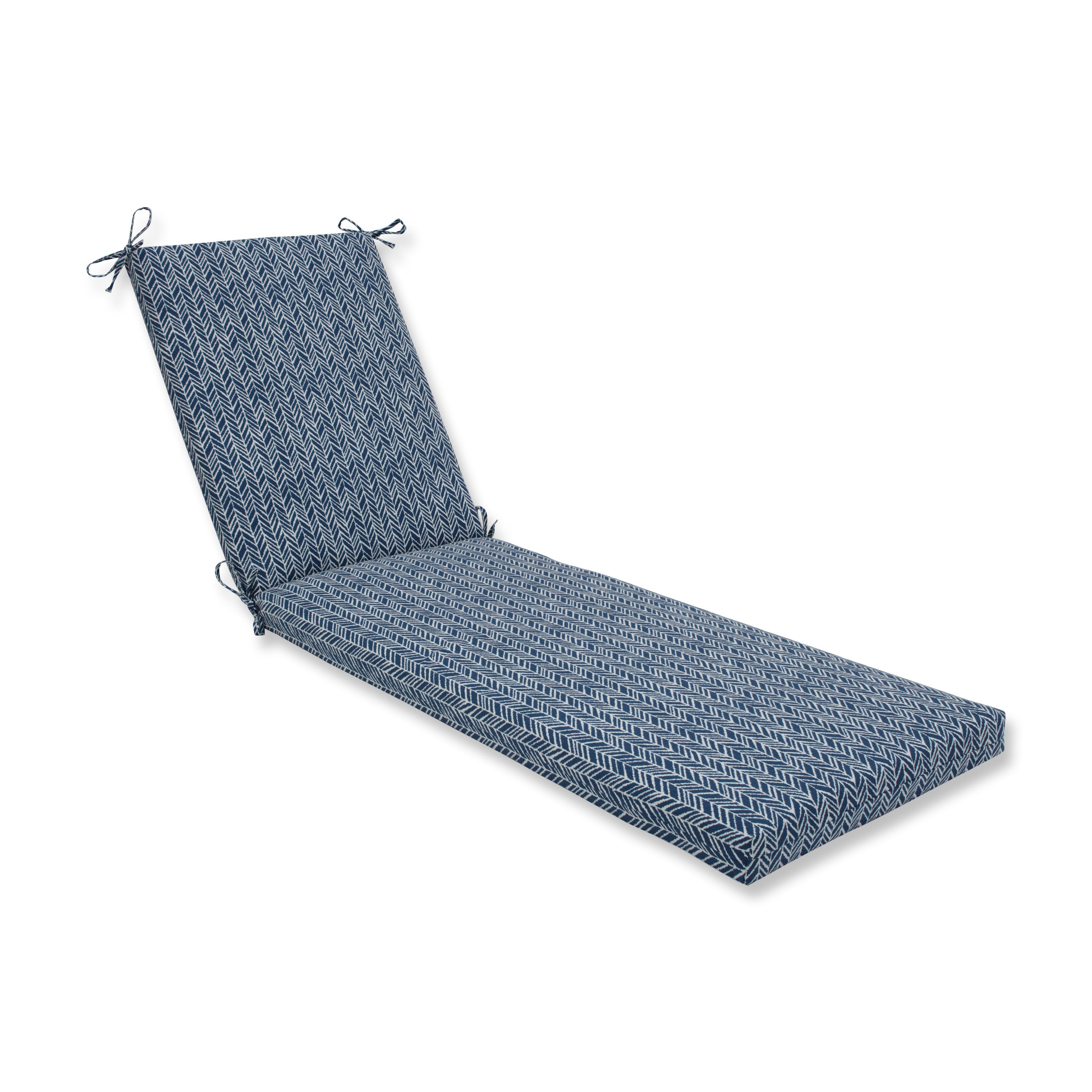 Herringbone Ink Blue Chaise Lounge Cushion 80X23X3